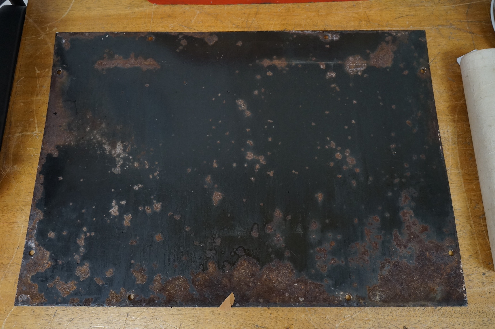 An enamel advertising sign - Spratt's Meat, 45.5x 65.5cm. Condition - fair to good